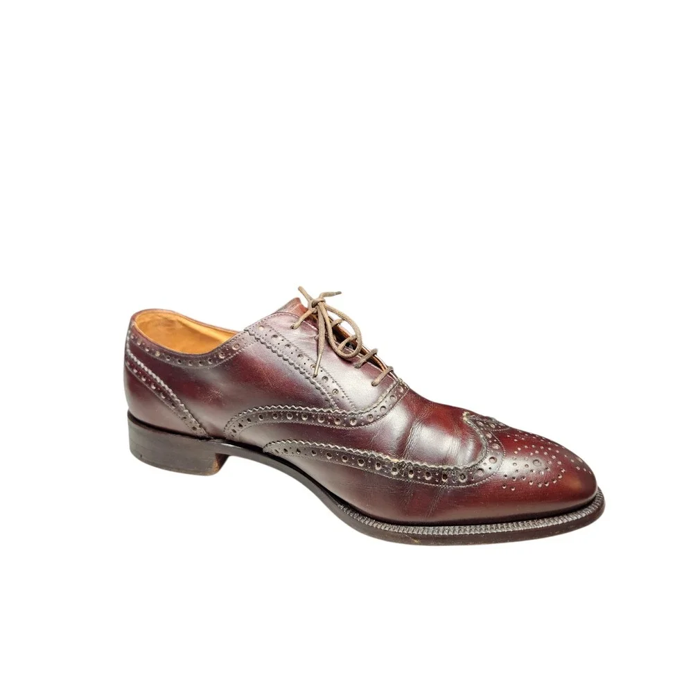 Vintage Barker Brown Leather Wingtip Oxford Shoes Brogue  Classic Heritage 10.5